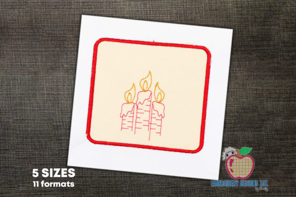 Beautiful Candle Blowing in Frame Embroidery