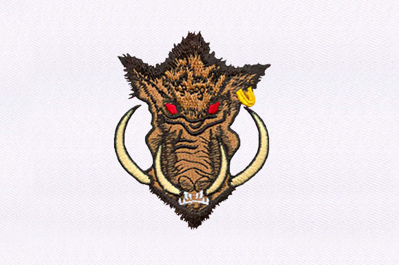 Brown Boar: A Bold Embroidery Design for Business
