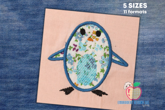 Charming Little Penguin Applique for Personalized Gifts