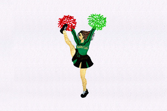 Cheerleading Girl Design: A Vibrant Embroidery Choice