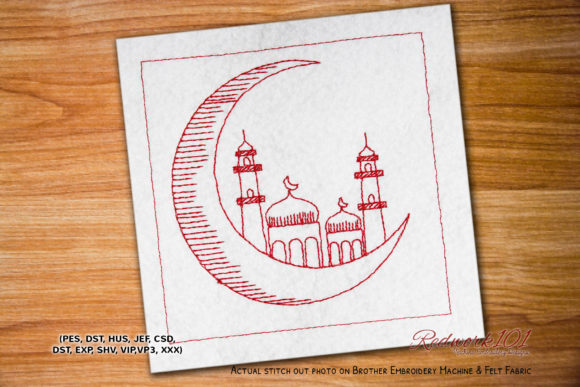 Crescent Moon with Mosque Redwork: A Detailed Review