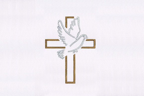 Elegant Dove Cross: A Versatile Embroidery Design