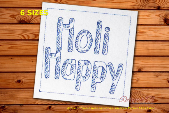 Holi Celebrations Text: A Festive and Vibrant Embroidery Design