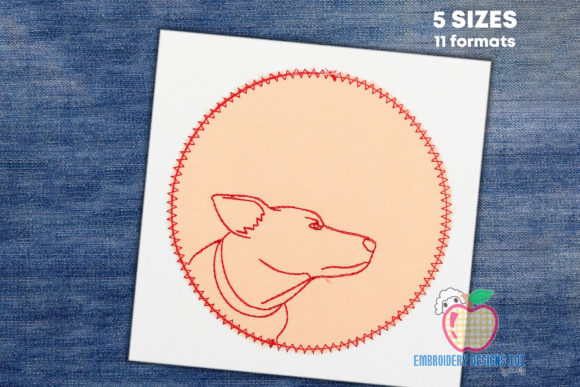 Jack Russell Dog in a Circle: A Festive Embroidery Gem