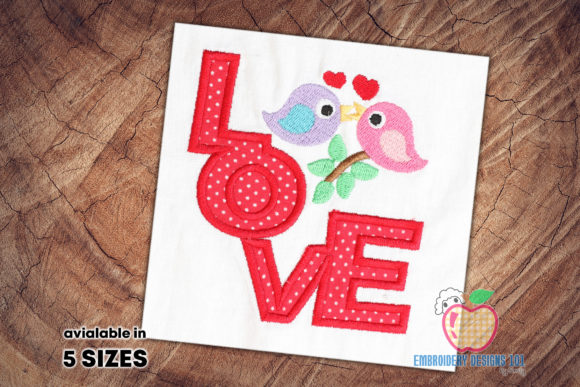 Love Birds: A Charming Embroidery Design for Sweatshirts