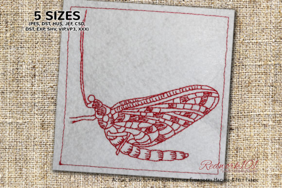 Mayfly Lineart: A Delicate Touch for Embroidery