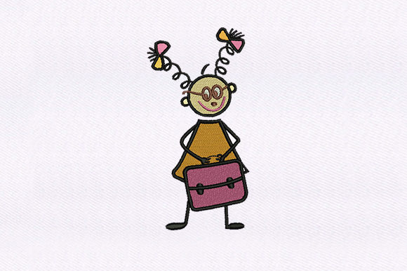 Nerdy Girl: A Whimsical Embroidery Design for Creative Projects