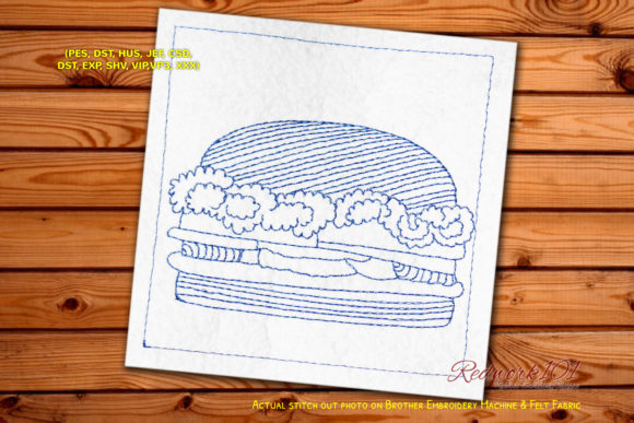 Reviewing Burger Whopper Redwork Design