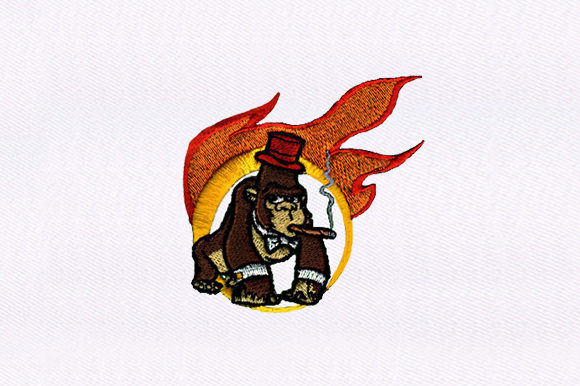 Smoking Gorilla: A Bold Embroidery Masterpiece