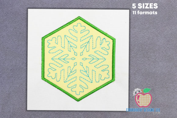 Snow Flake in a Hexagon: A Pink Embroidery Gem