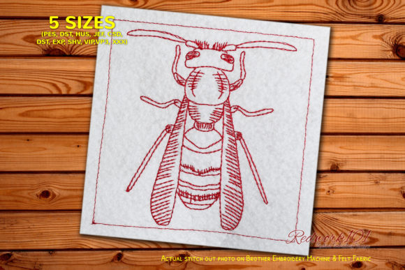 Striped Vespidae: A Charming Addition to Your Embroidery Collection