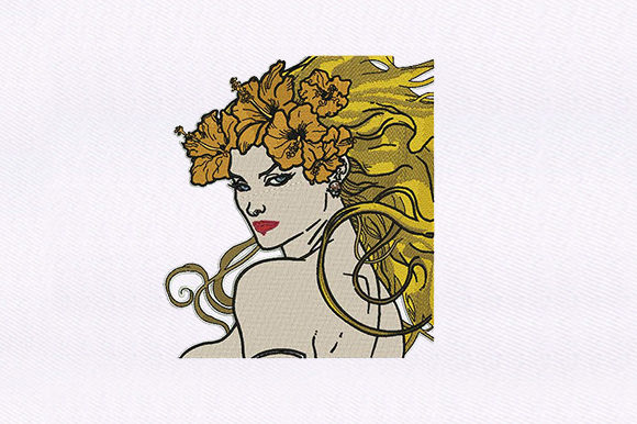 Warrior Woman: A Bold Embroidery Design for Creative Projects