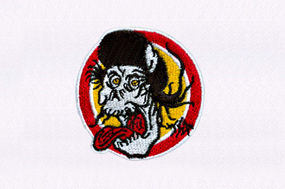 Wild Skull Face: A Bold and Expressive Halloween Embroidery
